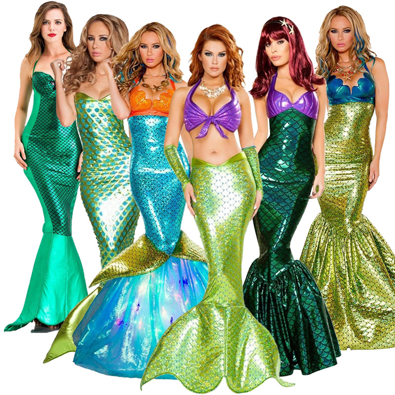 Summer Clothing Brands - Adult Mermaid Princess Sequined Costume Halloween