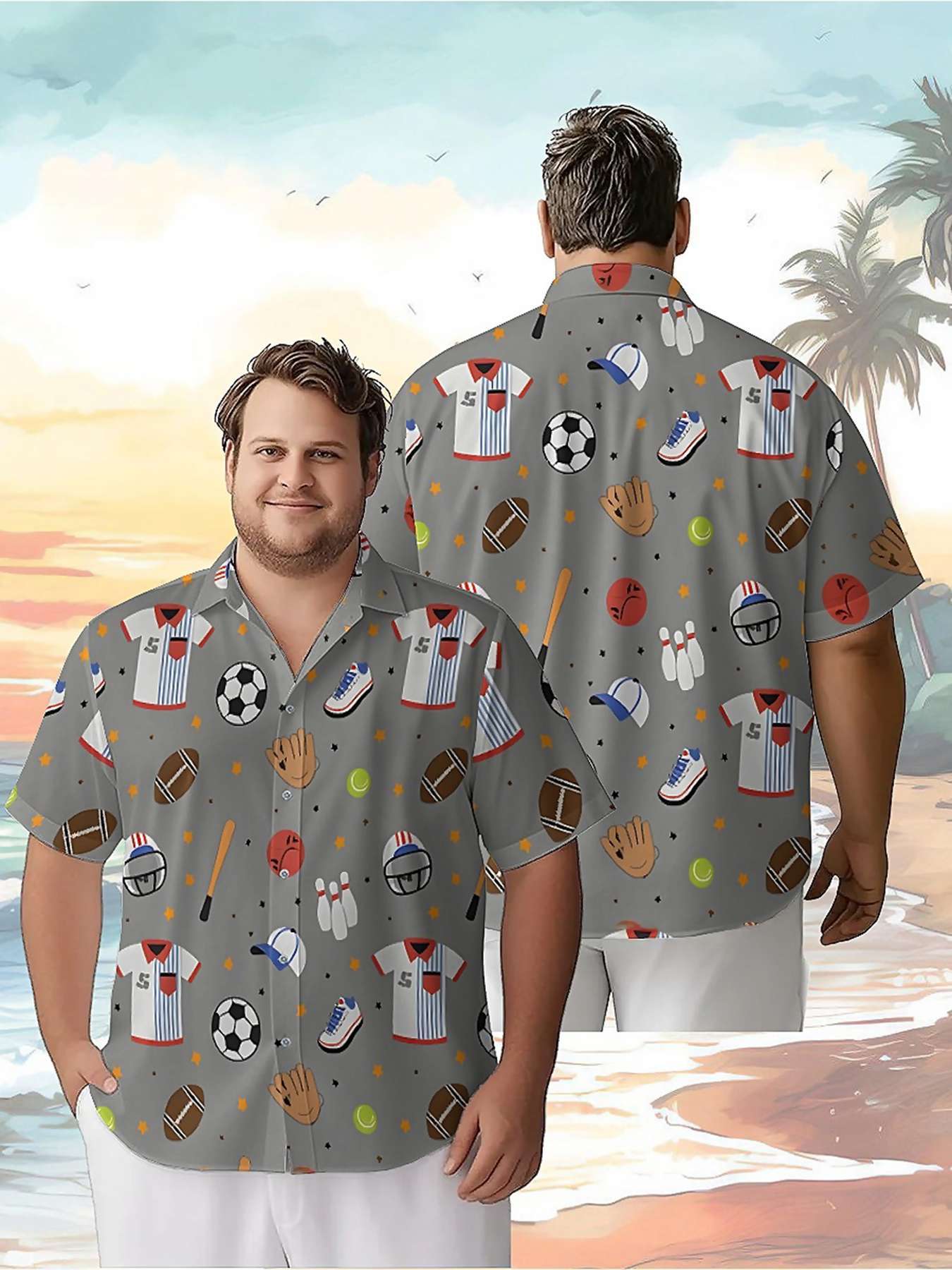 Beach Shirt Hawaiian - Men's Plus Size Hawaiian Shirts Baseball