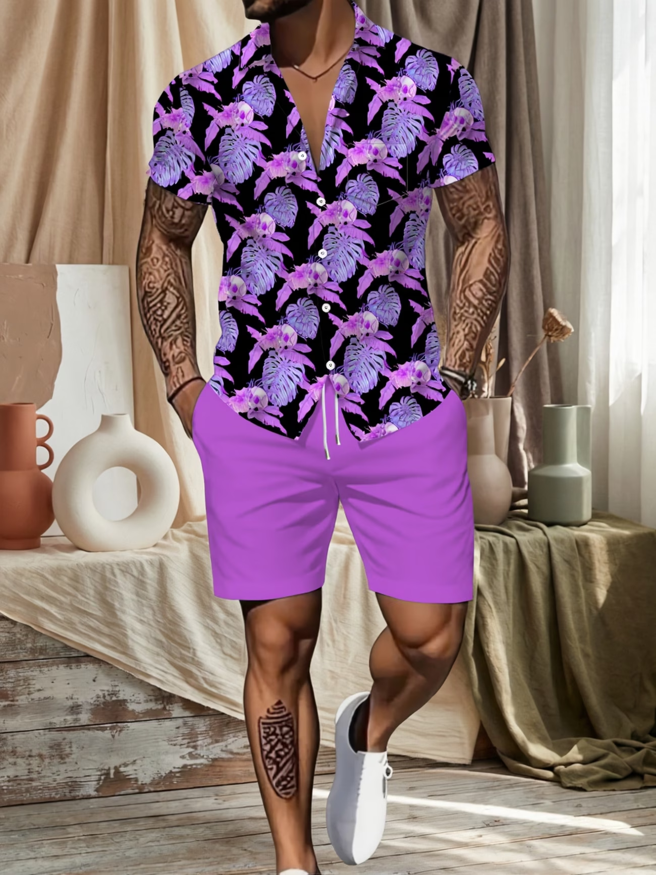 Beach Shirt Hawaiian - 2026 New Men's 2 Piece Outfit