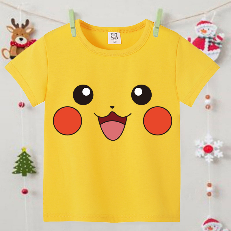 Summer Clothing For Girls - Pokemons Yellow Cute Short-sleeved Top for