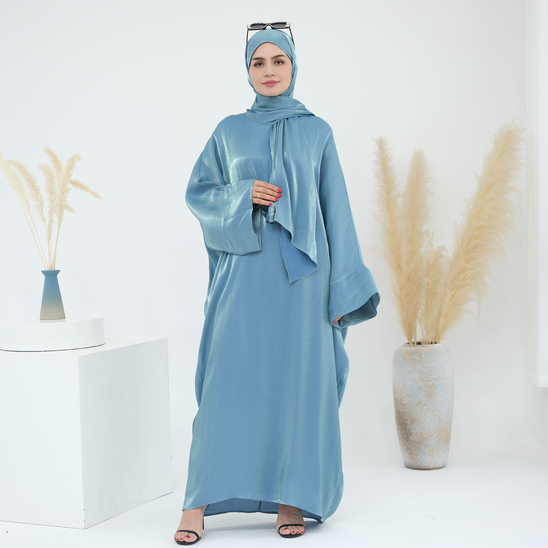 Summer Light Clothing - Women Muslim Abaya Attached Hijab Light