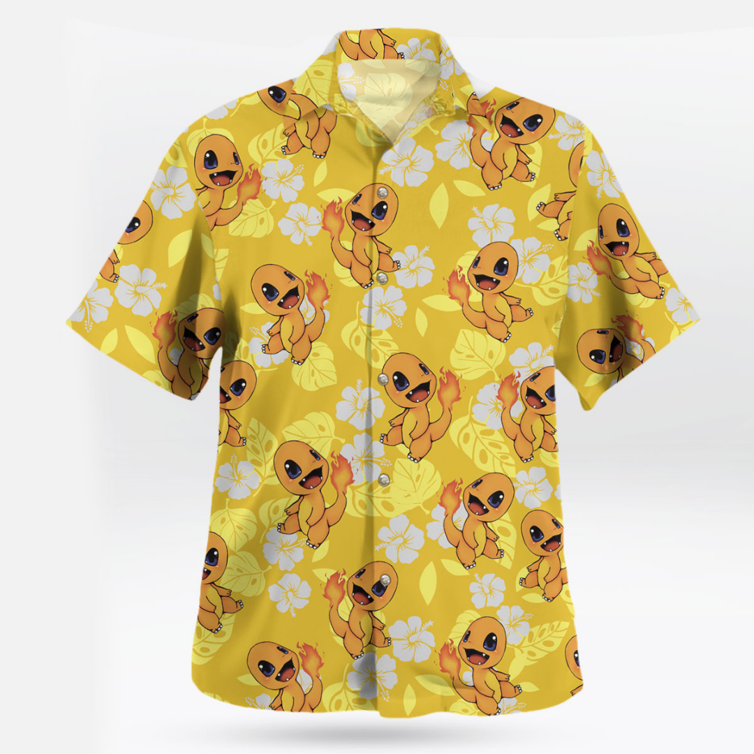 Japan Summer Clothing Women - Charmander Pokemon Hawaiian Shirt Tropical Fire