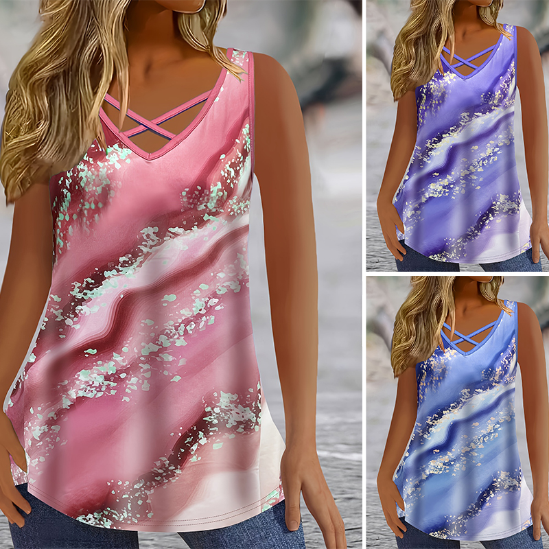 Summer Clothing Plus Size Women - Plus Size Marble Print Tank Top