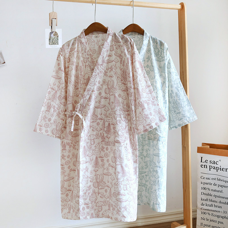 Kimono Robes Sleepwear Women's - Summer Gauze Clothing บทวิจารณ์และราคา
