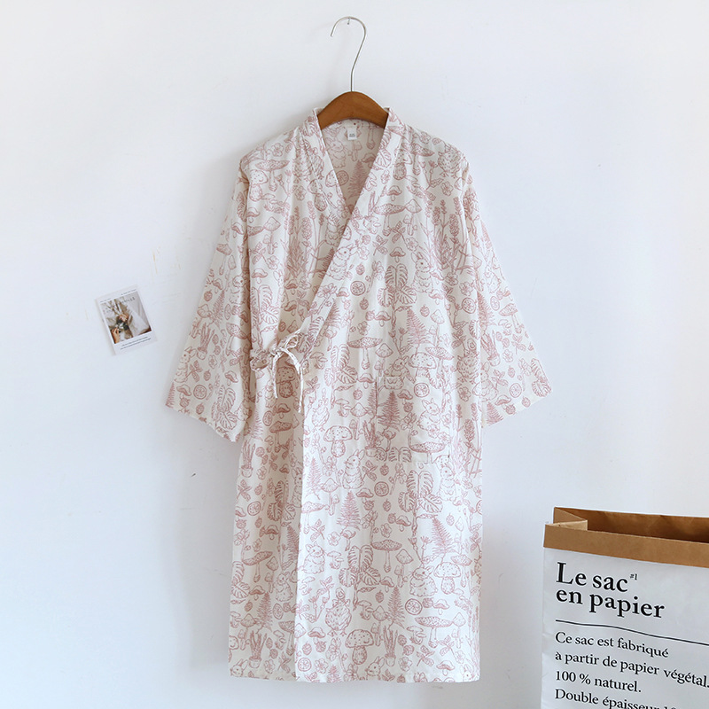 Kimono Robes Sleepwear Women's - Summer Gauze Clothing บทวิจารณ์และราคา