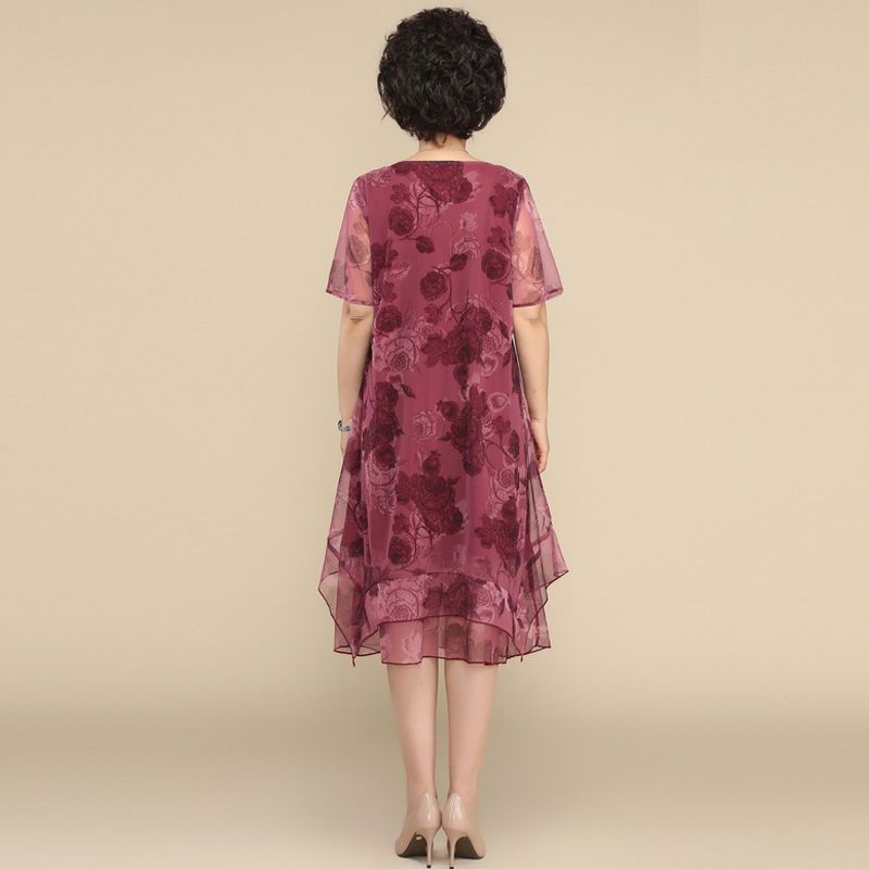 NEW O-Neck Short Sleeve Dresse - Summer Gauze Clothing บทวิจารณ์และราคา