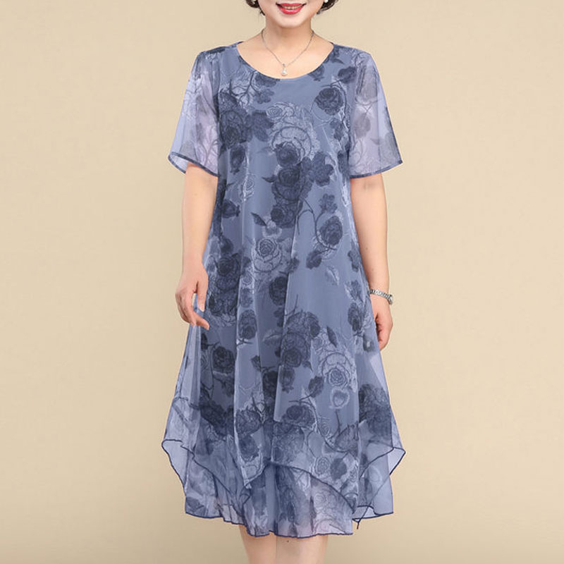 NEW O-Neck Short Sleeve Dresse - Summer Gauze Clothing บทวิจารณ์และราคา