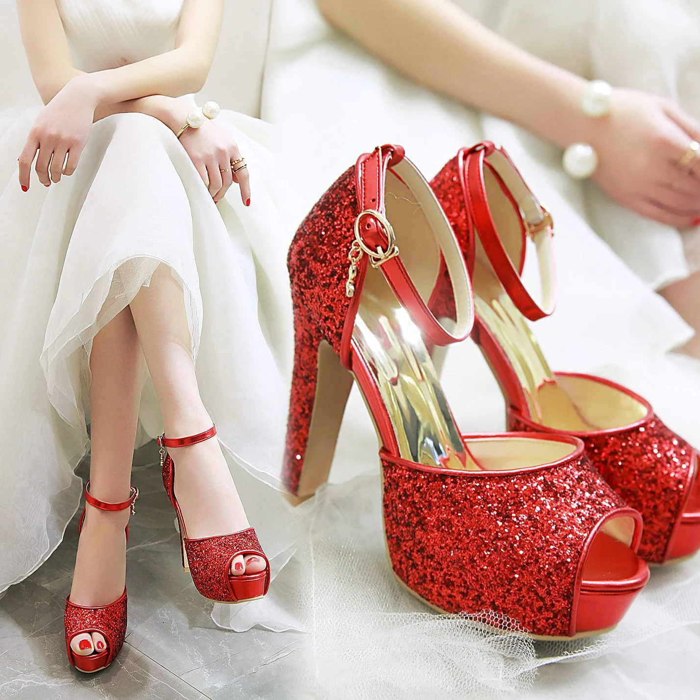 Silver Summer Women High Heel  - Summer Closet บทวิจารณ์และราคา