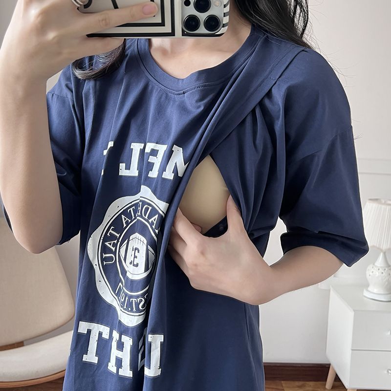 Nursing Dress Pregnant Breastf - Summer Clothing Us บทวิจารณ์และราคา