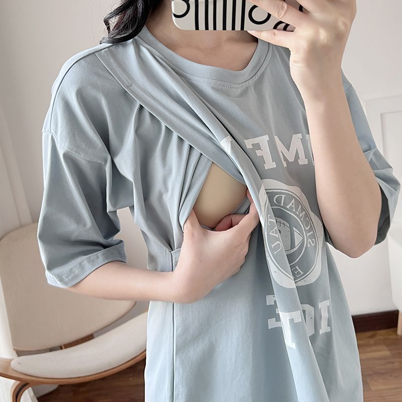 Nursing Dress Pregnant Breastf - Summer Clothing Us บทวิจารณ์และราคา