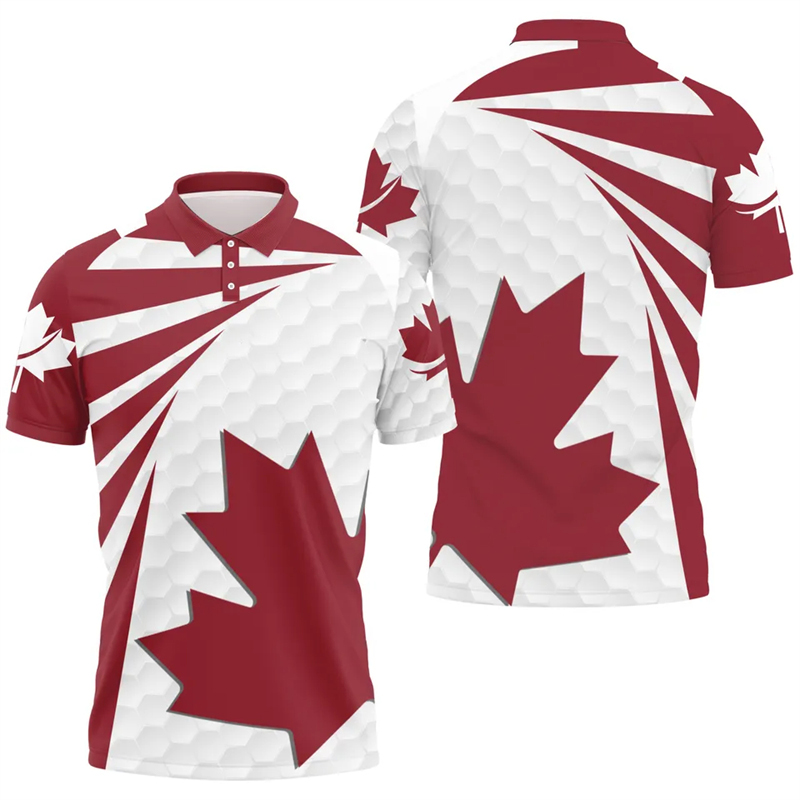 Maple Leaf Flag Polo Shirt For - Summer Clothing Canada บทวิจารณ์และราคา