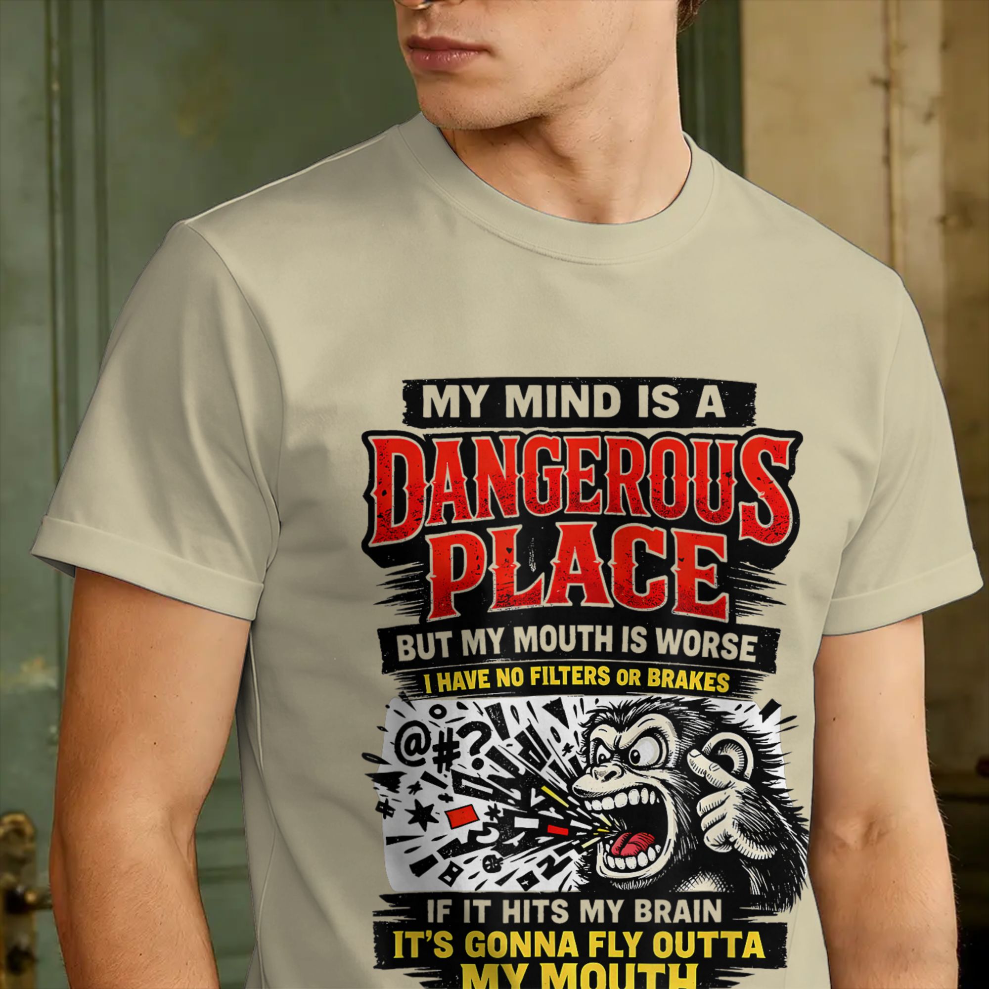 Monkey My Mind Is A Dangerous  - Summer Clothing Places บทวิจารณ์และราคา