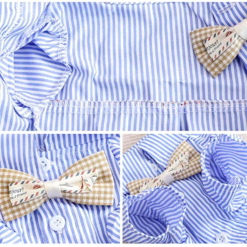 Pet Dog Clothes Bowknot Stripe - Summer Clothing Wholesale บทวิจารณ์และราคา
