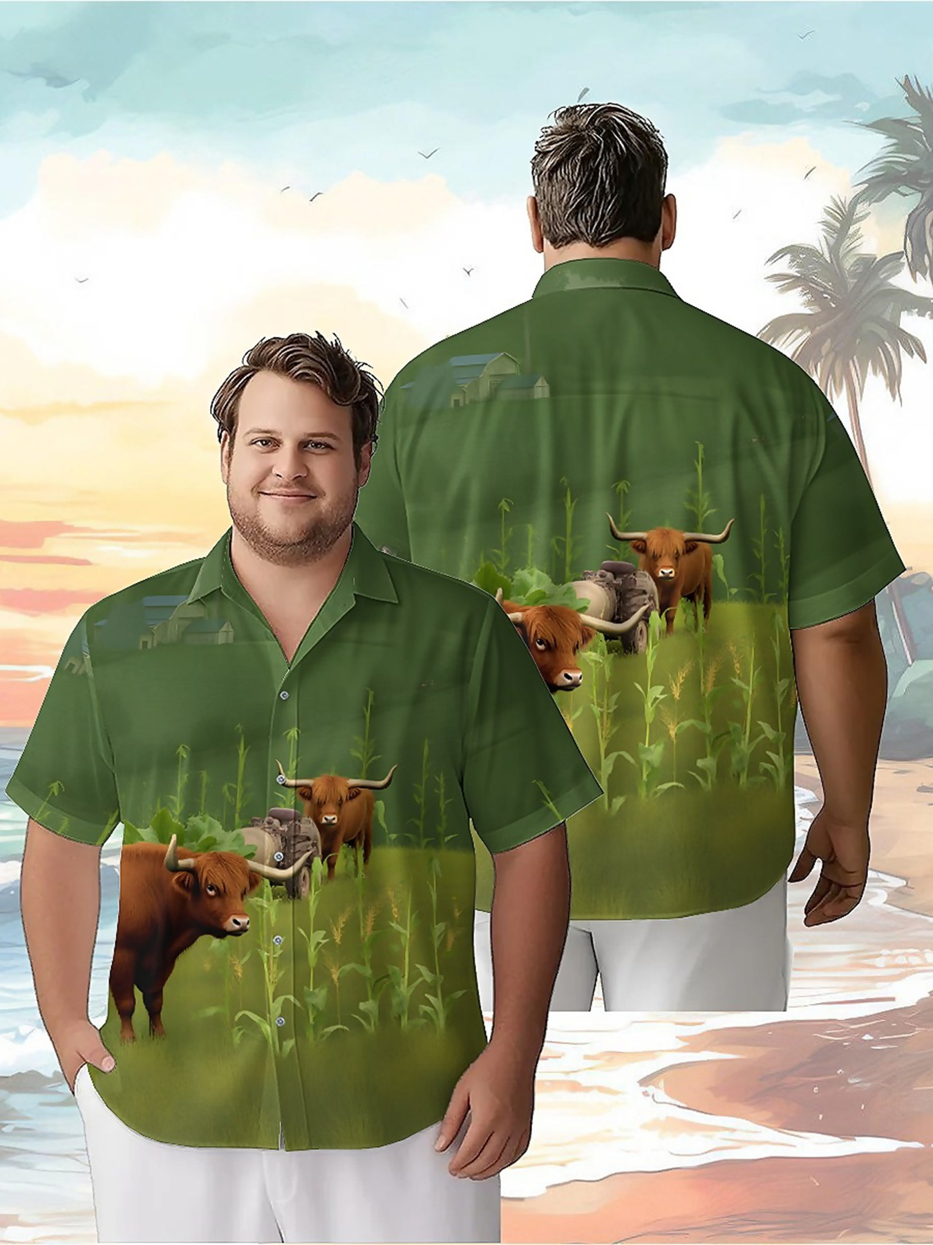 Men's Plus Size Hawaiian Shirt - Beach Shirt Hawaiian บทวิจารณ์และราคา