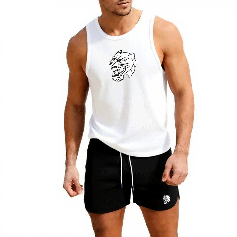 Running Vest Men's Summer Gym  - Summer Knit Clothing บทวิจารณ์และราคา
