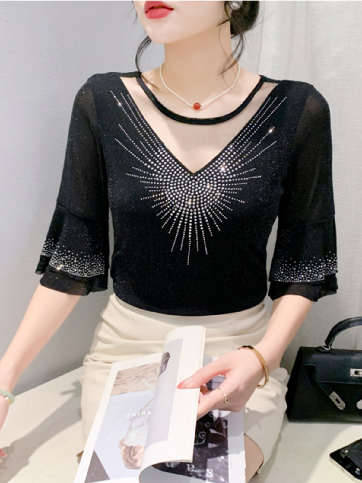 Sexy Hollow out Mesh Seven Qua - Summer Clothing Old Money บทวิจารณ์และราคา
