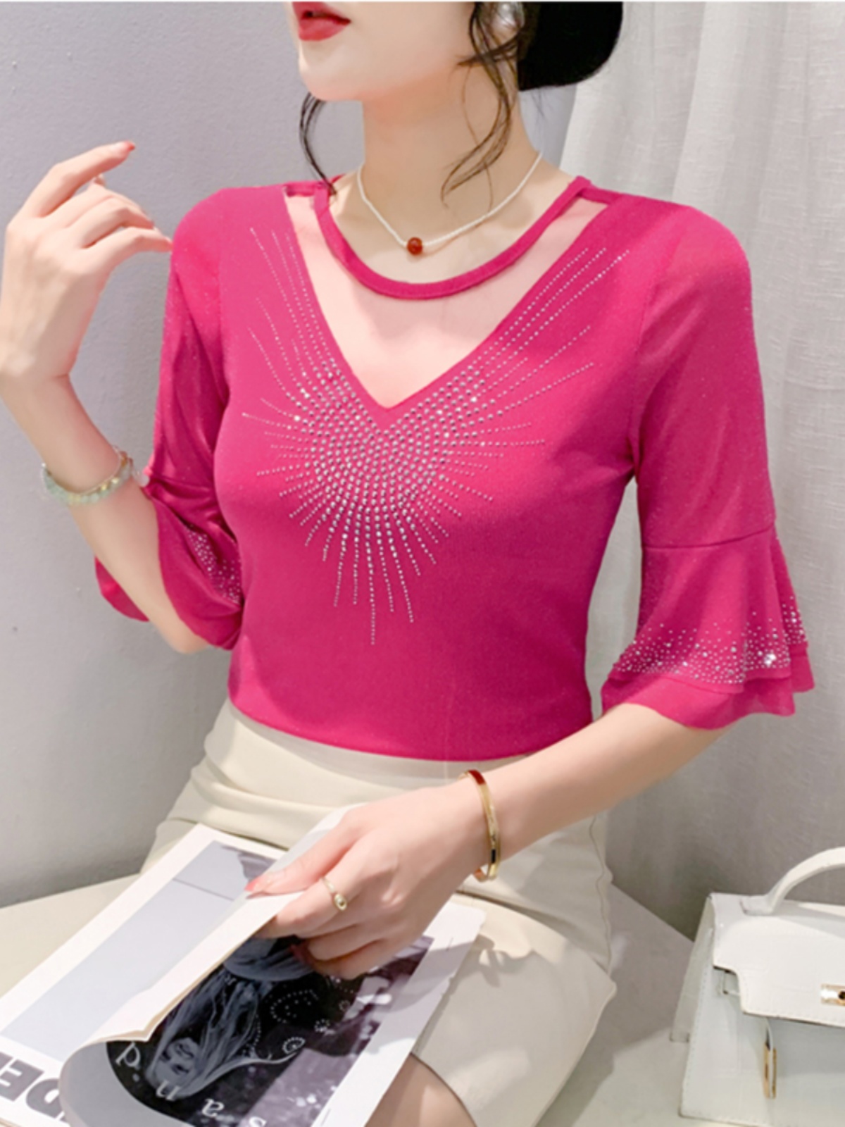 Sexy Hollow out Mesh Seven Qua - Summer Clothing Old Money บทวิจารณ์และราคา