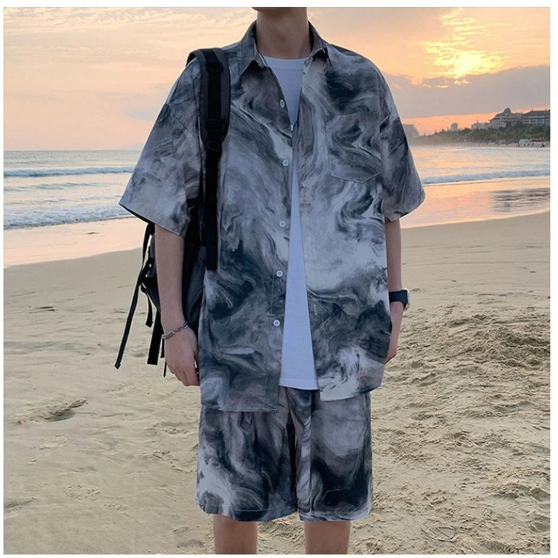 Men's Hawaiian Beach Tie Dye S - Beach Shirt Hawaiian บทวิจารณ์และราคา