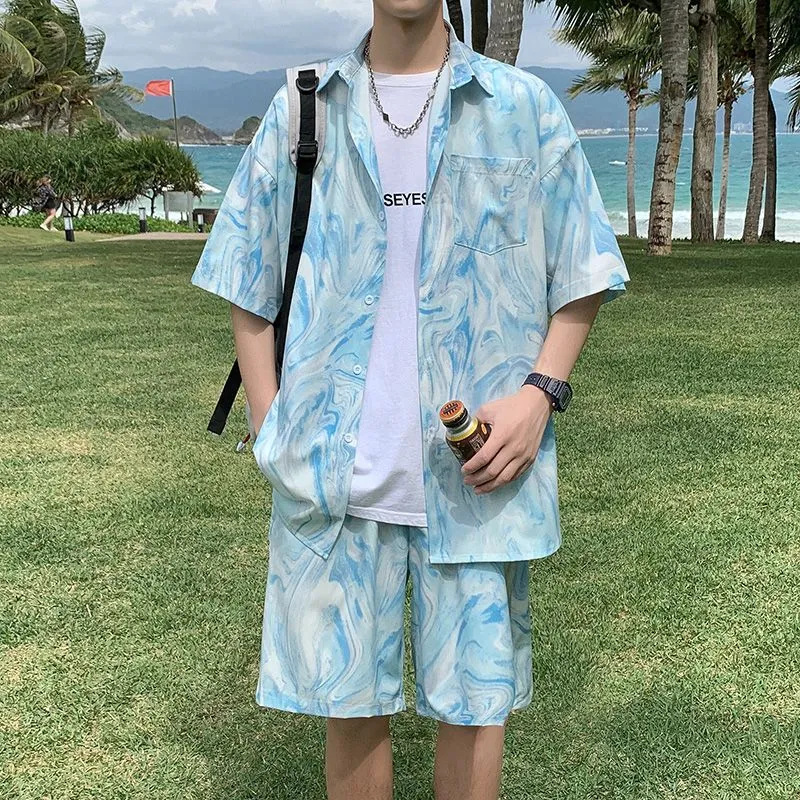 Men's Hawaiian Beach Tie Dye S - Beach Shirt Hawaiian บทวิจารณ์และราคา