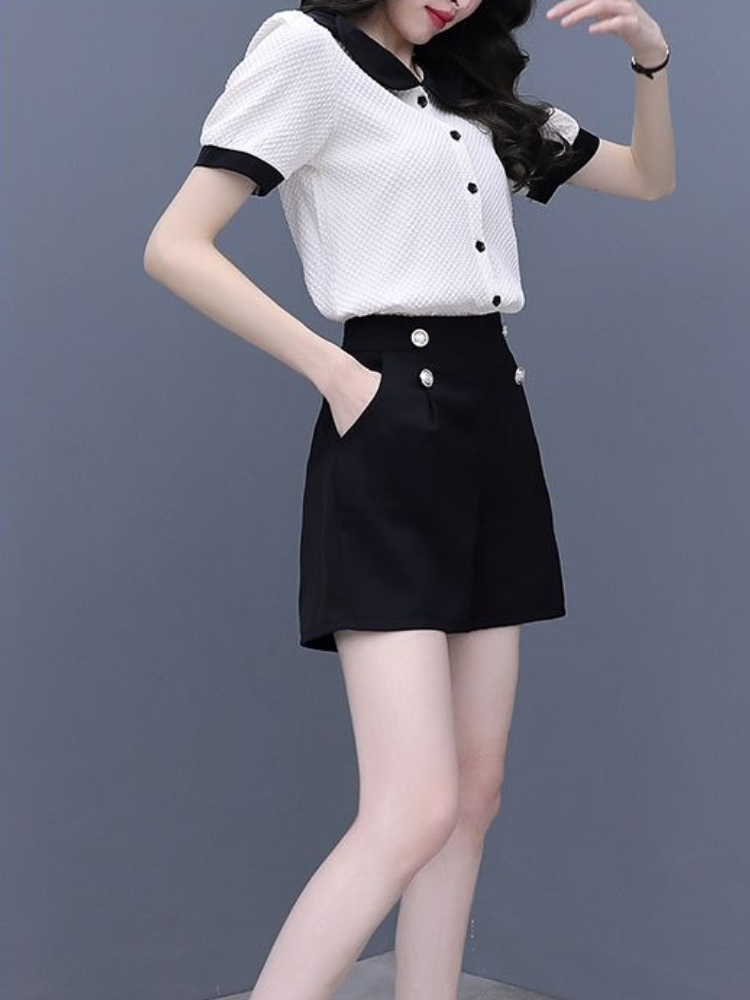 Contrast Color Button Short Se - Summer Clothing Trends 2025 Women'S บทวิจารณ์และราคา
