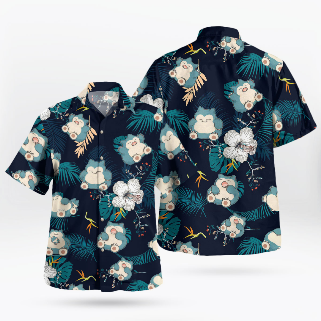 Snorlax Pokemon Hawaiian Shirt - Japan Summer Clothing Women บทวิจารณ์และราคา