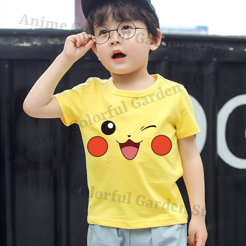 Pokemons Yellow Cute Short-sle - Summer Clothing For Girls บทวิจารณ์และราคา