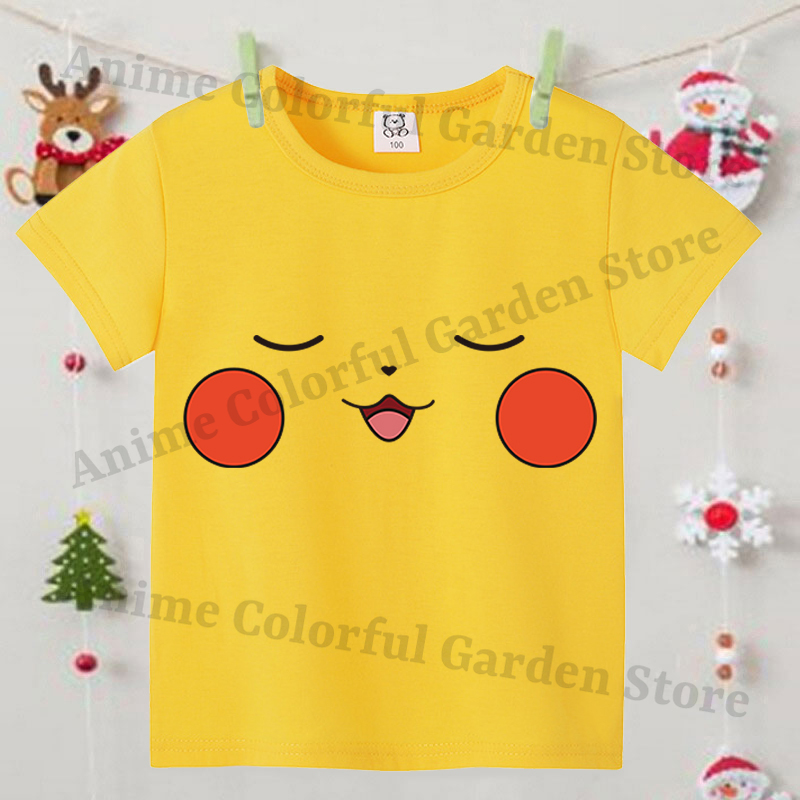 Pokemons Yellow Cute Short-sle - Summer Clothing For Girls บทวิจารณ์และราคา