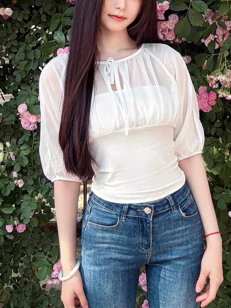 Mulberry Silk-Paneled Top with - Summer Clothing Us บทวิจารณ์และราคา