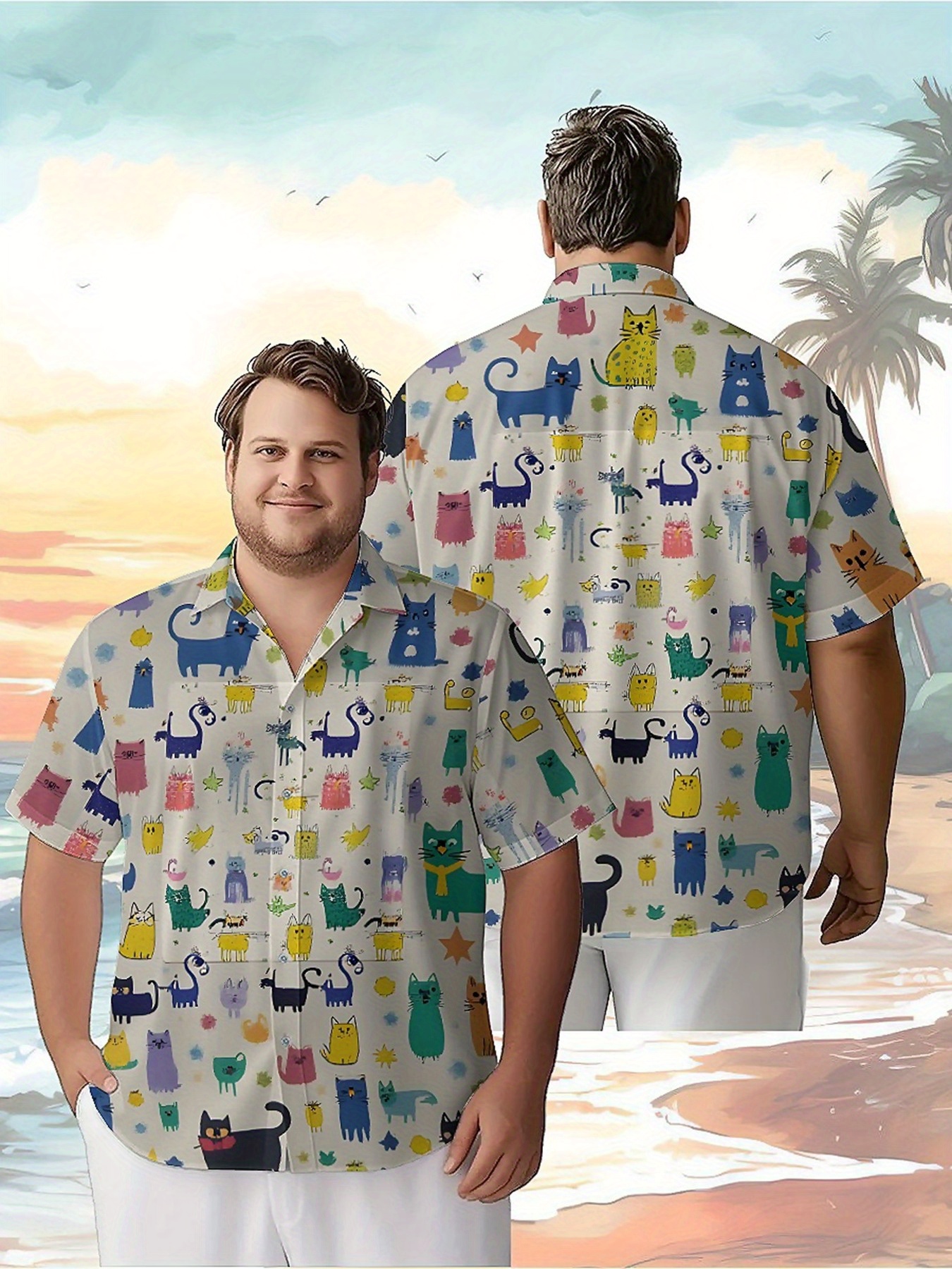 Men's Plus Size Hawaiian Shirt - Beach Shirt Hawaiian บทวิจารณ์และราคา