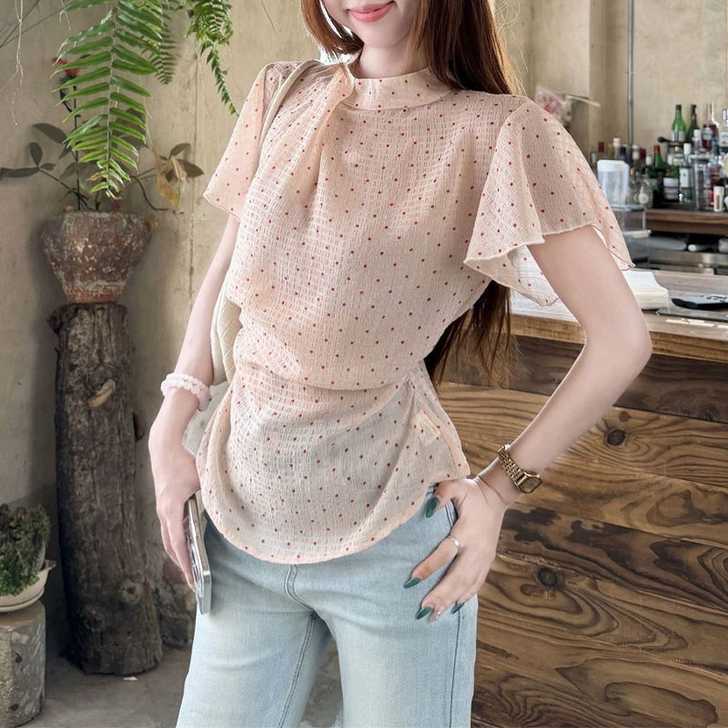Fashionable Gauze Sweet Polka  - Summer Gauze Clothing บทวิจารณ์และราคา