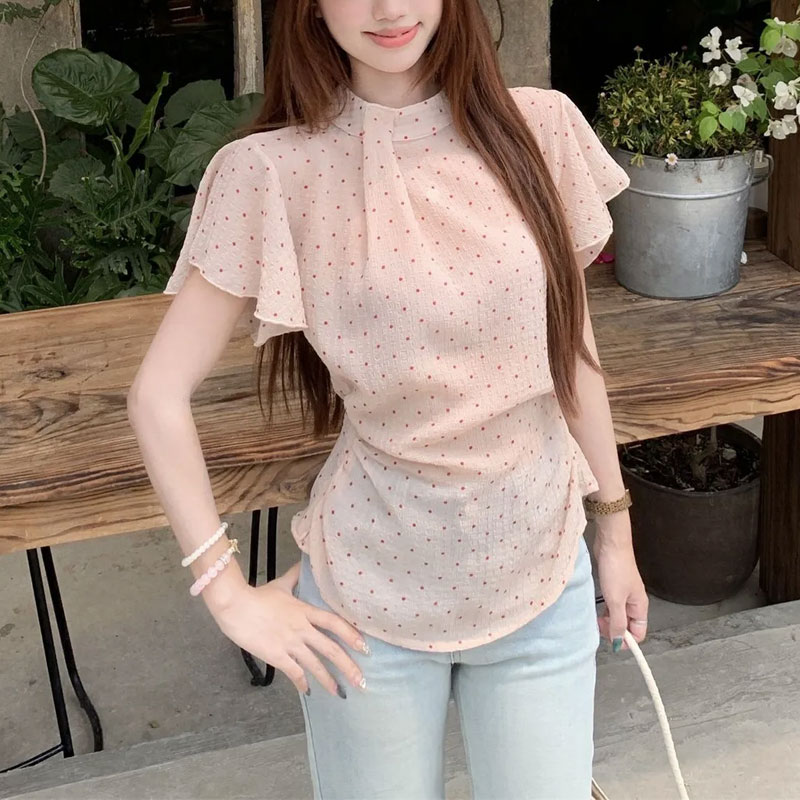 Fashionable Gauze Sweet Polka  - Summer Gauze Clothing บทวิจารณ์และราคา