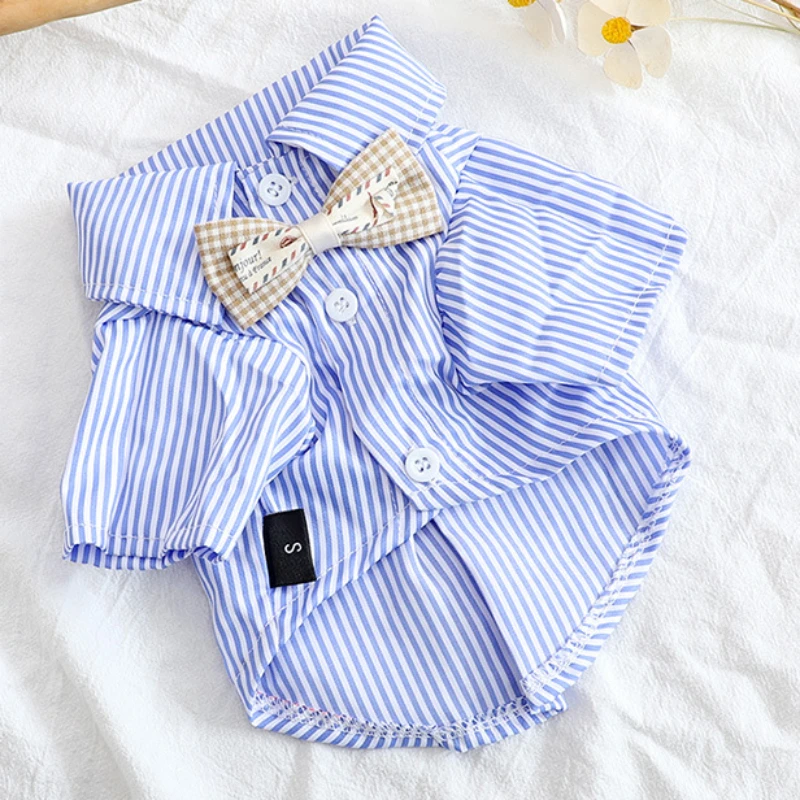 Pet Dog Clothes Bowknot Stripe - Summer Clothing Wholesale บทวิจารณ์และราคา
