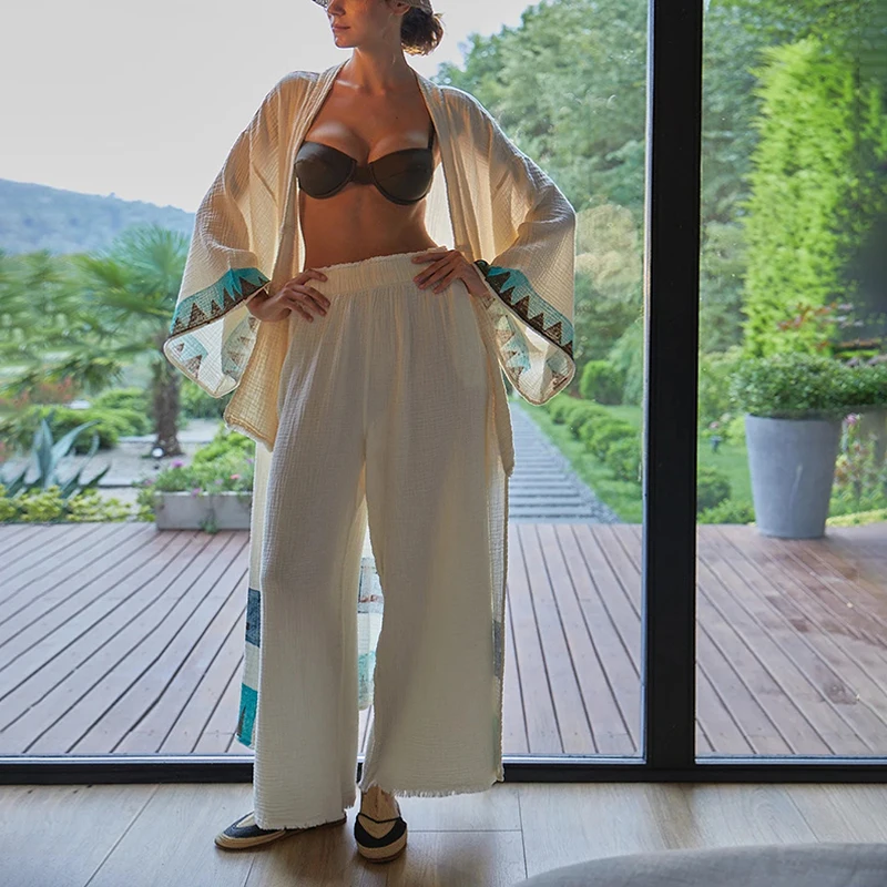 Muslin 100% Cotton Gauze Pants - Summer Gauze Clothing บทวิจารณ์และราคา