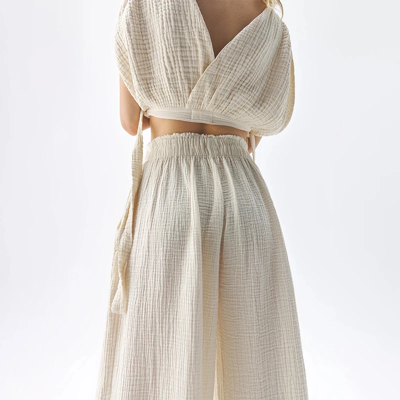 Muslin 100% Cotton Gauze Pants - Summer Gauze Clothing บทวิจารณ์และราคา