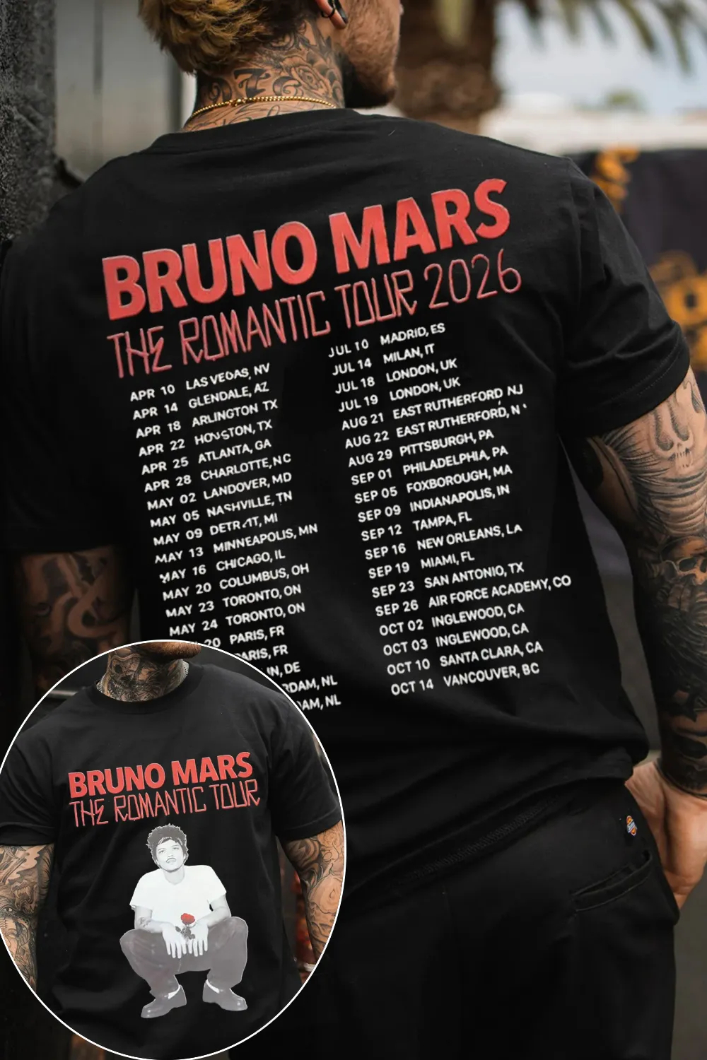 2026 Bruno Mars Graphic Shirt  - Summer Clothing Trends For Men 2026 บทวิจารณ์และราคา