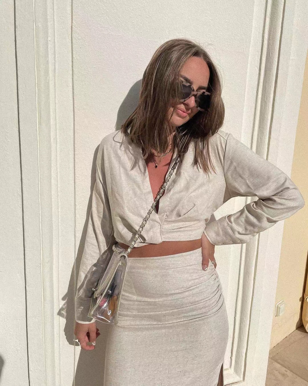 2021 Summer Women gray TurnDow - Summer Clothing Old Money บทวิจารณ์และราคา