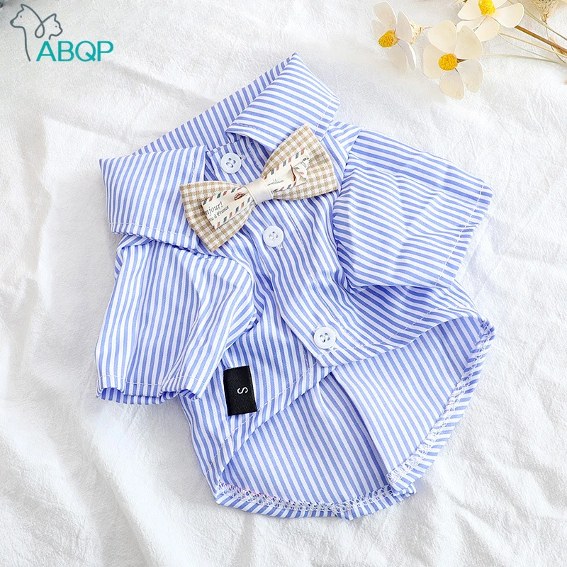 Pet Dog Clothes Bowknot Stripe - Summer Clothing Wholesale บทวิจารณ์และราคา