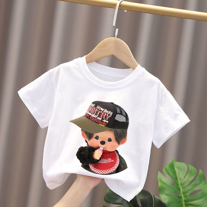 Monchhichi Kids T-shirts Anime - Summer Clothing For Girls บทวิจารณ์และราคา