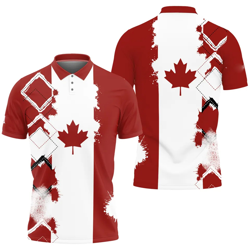 Maple Leaf Flag Polo Shirt For - Summer Clothing Canada บทวิจารณ์และราคา