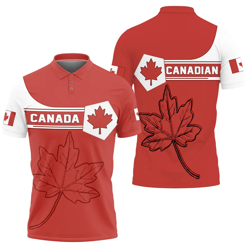 Maple Leaf Flag Polo Shirt For - Summer Clothing Canada บทวิจารณ์และราคา