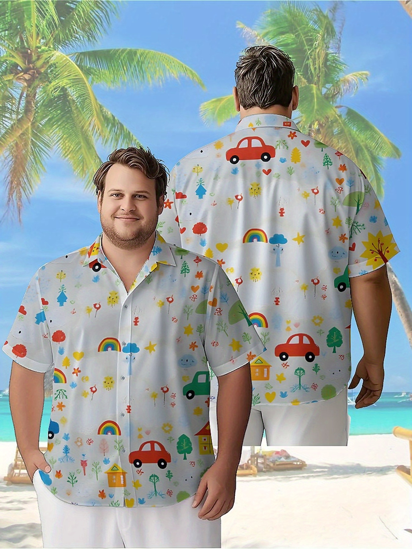 Men's Plus Size Hawaiian Shirt - Beach Shirt Hawaiian บทวิจารณ์และราคา