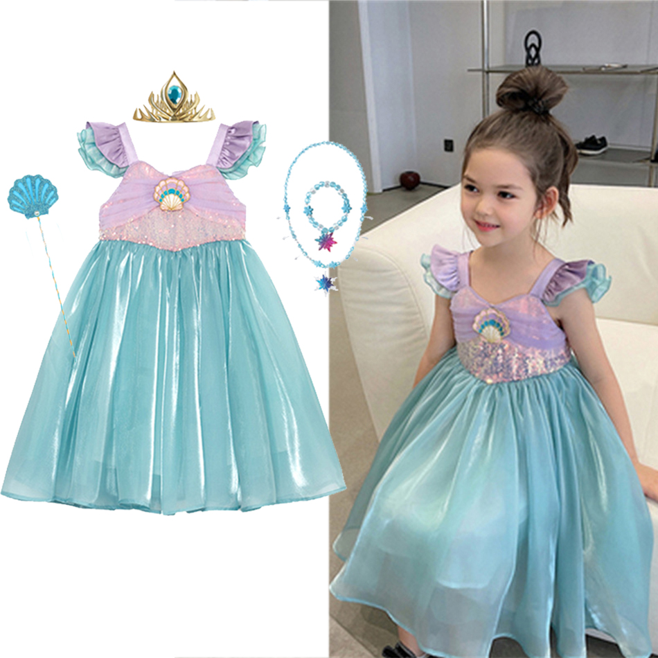 Little Mermaid Ariel Princess  - Summer Clothing Kids บทวิจารณ์และราคา