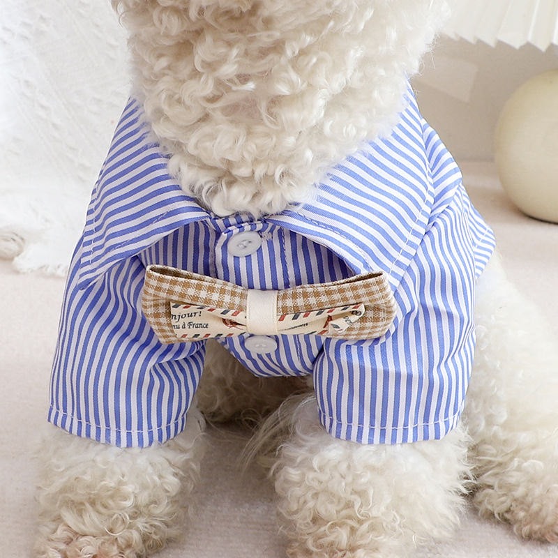 Pet Dog Clothes Bowknot Stripe - Summer Clothing Wholesale บทวิจารณ์และราคา