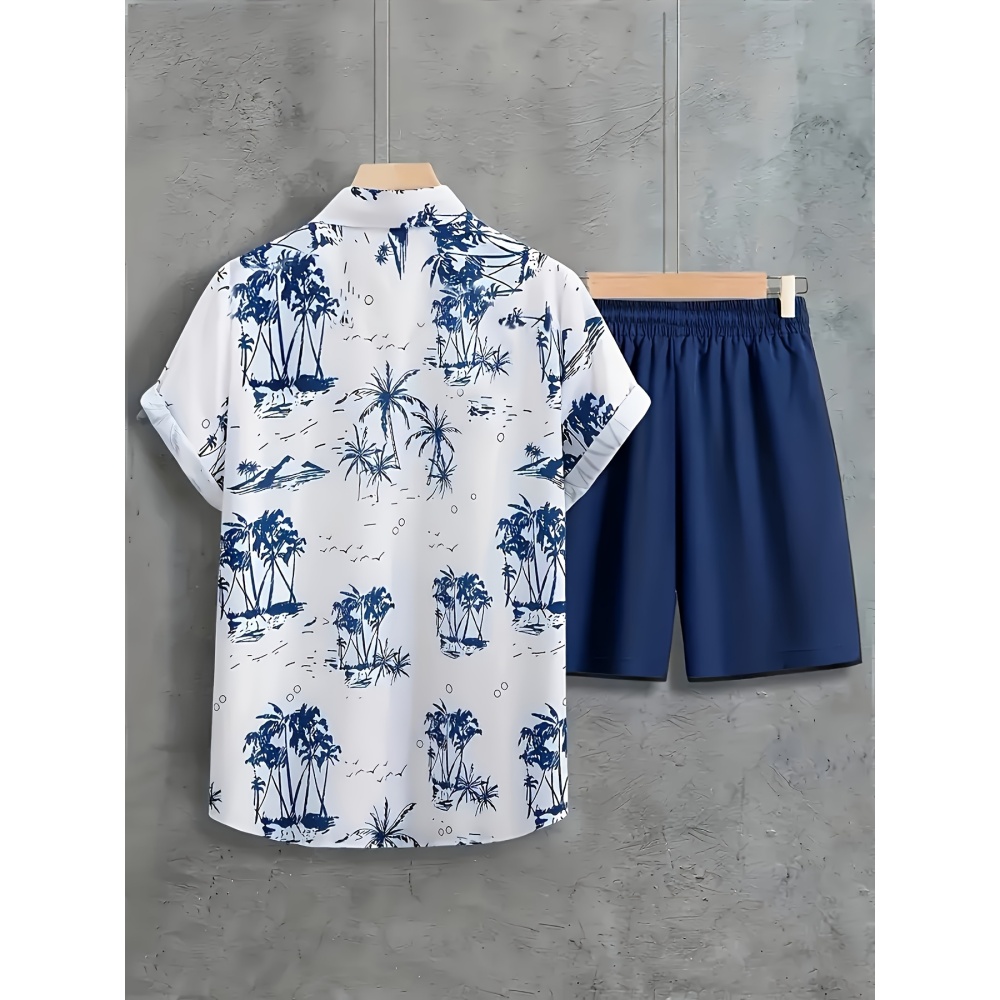 Summer Man Set Coconut Tree Fr - Beach Shirt Hawaiian บทวิจารณ์และราคา