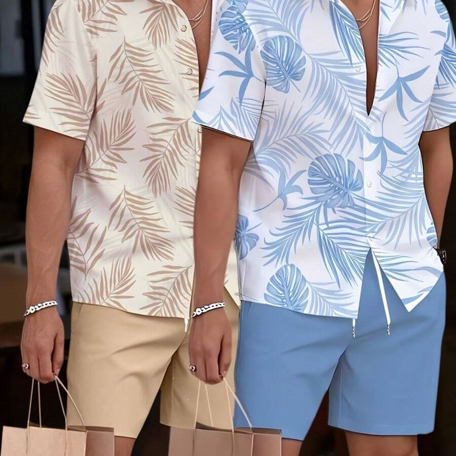 Mens Casual Hawaiian Shirt And - Beach Shirt Hawaiian บทวิจารณ์และราคา