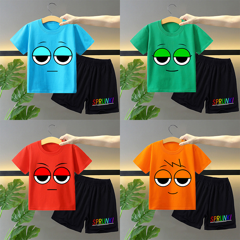 Sprunki 2pcs T-shirt and Short - Summer Clothing For Girls บทวิจารณ์และราคา
