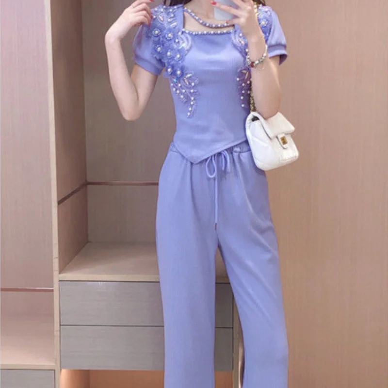 Wide Leg Ladies Trouser Purple - Summer Clothing Wholesale บทวิจารณ์และราคา