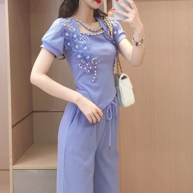 Wide Leg Ladies Trouser Purple - Summer Clothing Wholesale บทวิจารณ์และราคา