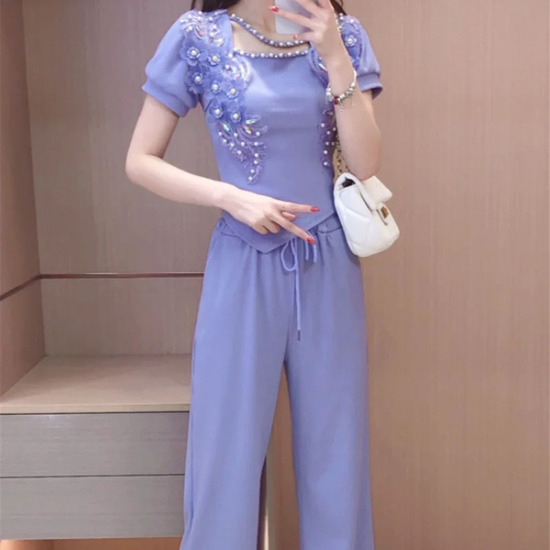Wide Leg Ladies Trouser Purple - Summer Clothing Wholesale บทวิจารณ์และราคา