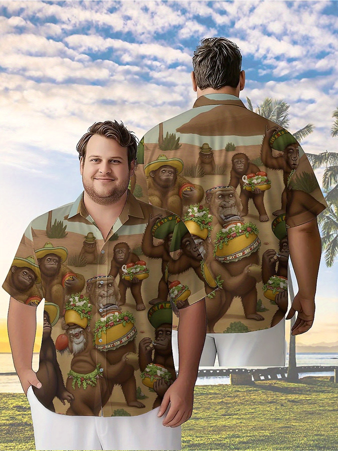Men's Plus Size Hawaiian Shirt - Beach Shirt Hawaiian บทวิจารณ์และราคา